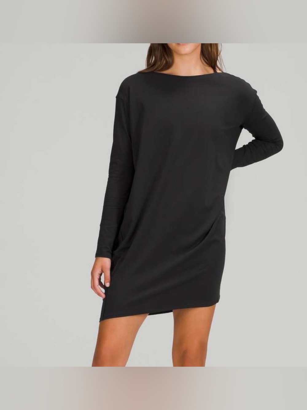 Lululemon Black Back In Action Long Sleeve Dress Sz 6 Womens